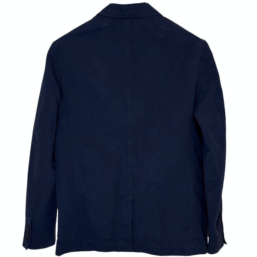 Alex Mill Blazer Mens S Navy Cotton Linen Unstructured Patch Pocket 2 Button - Picture 3 of 8